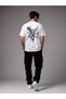 White Oversize Fit Teach Peace Cotton Back Printed Relaxed Cut Unisex T-Shirt