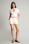 Normal Waist Short Leg Gabardine White Shorts H8559Ax26Hs - 3