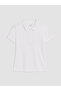 Vizyon New Season White Polo Collar Pique Women's T-Shirt - 5