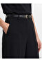 Black Belted Wide Leg Women's Trousers - 3