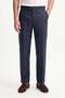 Navy Blue 100% Linen Pants with Buckle Detail
