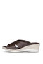 2506 Brown Genuine Leather Women's Slippers - 4