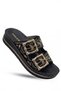 Women's Floral Embroidered Stylish Buckle Women's Slippers Anatomical Soft Comfortable Sole Slippers - 3
