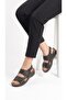 Women's Genuine Leather Double Velcro Comfortable Orthopedic Flexible Sole Daily Sandals - 2