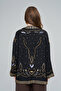 Women's Embroidered and Sequin Detailed Kimono - 5