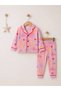 100% Cotton Long Sleeve Buttoned Seasonal Colorful Heart Love Patterned Soft Textured Bottom and Top Baby Girl Pajama Set - 2