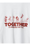Peak New Season White Printed 100% Cotton Women's T-Shirt - 8