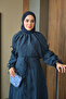 Women's Skirt with Laces, Self-Striped, Inner Lining, Tulle Fabric Set, Navy Blue - 3
