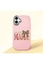 Pink Silicone Case with Shock-Absorbing Camera Protections Compatible with iPhone 16 Plus