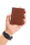 Men's Genuine Leather Magnetic Card Holder and Wallet - 5