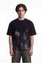 Men's Large Letter m Printed Crop Oversize T-Shirt Black - 5