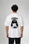 Pulp Fiction Printed Oversize Cotton White T-Shirt