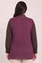 Women's Burgundy Glittery Knitwear Openwork Woven Seasonal Vest - 4