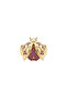 Steel Ladybug Figured Ring with Stone Detail Gold