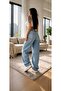 Baggy Buckle Detailed Blue Snow Julia Pucket Loose Jean Trousers - 2
