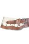Women's Brown & Cream Genuine Leather Belt - Forêt Handmade Design - 2