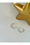 Cube Detail Hoop Earrings (Steel)