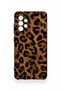 Samsung A52 Compatible Dark Leopard Leather Patterned Silicone Case - 3