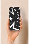 Honor Magic 8 Lite Compatible Black Mega Star Patterned Silicone Case