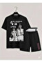 Jennie from Blackpink K-Pop Printed Cotton Short Sleeved Children's Tshirt-Shorts Two-Piece Set