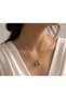 Letter m Stone Balloon Letter Gold Color Women's Necklace - 3
