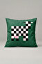 Green Background Pixel Dog Pattern Cushion Cover 184 – Pixel Puppy Design 45X45 cm