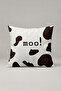 Black and White Cow Spotted Moo Written Cushion Cover 118 – Moo Pattern Design 45X45 cm