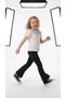 Girl's Ruffle Collar T-Shirt and Navy Blue Leggings 2-Piece Set - 2