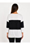 Women's Black and White Color Block Relaxed Fit Blouse - 2