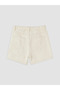 Ecru Embroidered Girls' Jean Shorts - 2