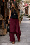 ITALIAN RAW LINEN TROUSERS SKIRT