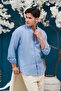 Regular Fit Buttoned Collar 100% Linen Raw Linen Summer Shirt - 5