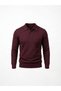 Men's Polo Collar Tricot Sweater with Elastic Waist, Steel Knitting, Classic Fit - 4