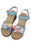 Women's vegan leather multi-colored chunky sole sandals - azur design
