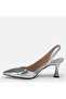 Large Size Stiletto 41-42-43-44- Silver Leather - 3