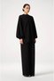 Women's Black Modal Fabric Balloon Sleeve Tunic and Tube Leg Trousers Double Set - 4