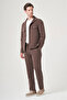 Brown Berber Collar Knitted Elastic Waist 6 Drop Slim Fit Unlined Flexible Suit 1001260177