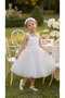 White Lace Floral Puffy Girls Evening Gown - 3
