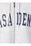 Ozmarka New Season Gray Pasadena Printed Women's Thick Zippered Sweatshirt - 6
