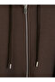 Ozmarka New Season Brown Oversize Women's Thick Zippered Sweatshirt - 7