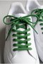 Green Color Flat Knitted Shoelaces Compatible with Sports Sneakers - 2