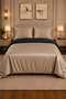 100% Cotton Satin (83 Thread-125 Gsm) Double-Sided Design Mink Black Double Duvet Cover Set - 2