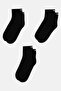 Kids Boy 3 Pairs Brand Logo Ankle Socks, Black - 3