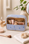 Bow-Tie Hand-Held Makeup Bag Blue - 4