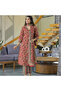 Maroon Print Cotton Kurta Set with Striped Dupatta - VRN1142 | Maroon-Size:S-36-Inches