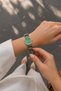 Swasy Emerald Green Stone Women's Wristwatch - Silver Color Steel Band |   Elegant & Stylish Quartz Bracelet Watch - 6