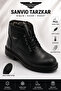 Men's Black Fur-Lined Winter Boots Waterproof Non-Slip Sole Comfortable Outdoor Boots - 6