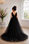 Girls Black Sequined Wrap Front Short Halloween Party Dress - 2
