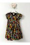 Flower Printed Loose Cut Girls Viscose Dress Colorful Floral