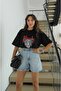 تي شيرت أسود مطبوع من Rhude - 5